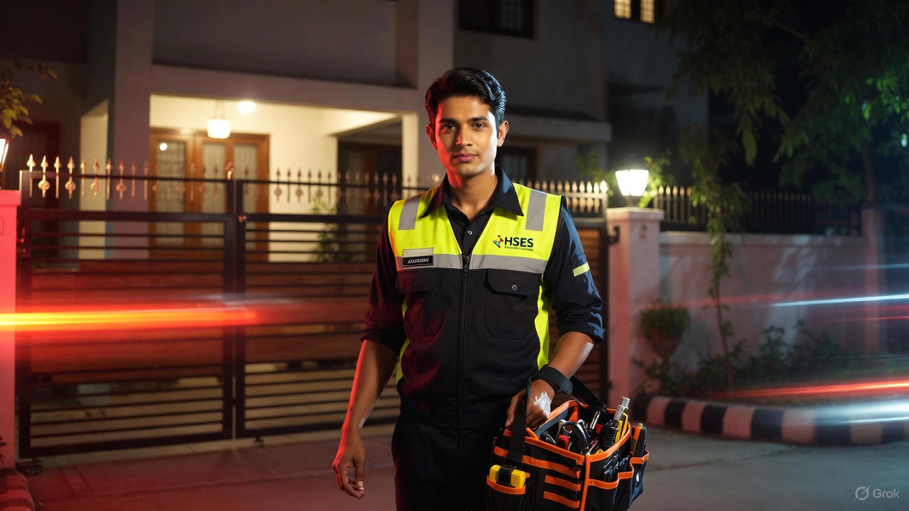 Electrician responding to an emergency call